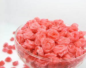 30 Pieces Chiffon Rose Flower Buds|Mix Ombre|Flower Applique|Fabric Flower|Baby Doll|Craft Bow|Accessories Making