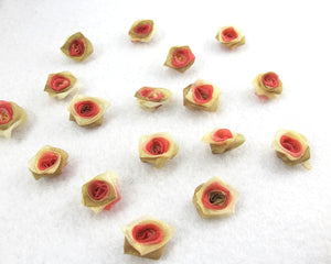 30 Pieces Chiffon Rose Flower Buds|Mix Ombre|Flower Applique|Fabric Flower|Baby Doll|Craft Bow|Accessories Making