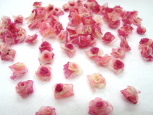 Load image into Gallery viewer, 30 Pieces Chiffon Rose Flower Buds|Mix Ombre|Flower Applique|Fabric Flower|Baby Doll|Craft Bow|Accessories Making