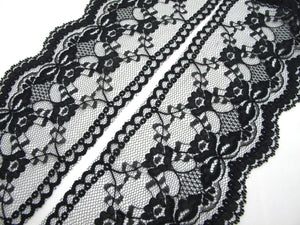 2 Yards 3 1/2 Inches Lace Trim|Black FloralEmbroidered Lace Trim|Bridal Wedding Materials|Clothing Ribbon|Hairband|Accessories DIY