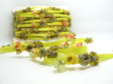 Charger l&#39;image dans la galerie, Yellow Flower Rococo Ribbon Trim|Decorative Floral Satin Ribbon|Scrapbook Materials|Clothing|Decor|Craft Supplies|Doll Trim Embellishment