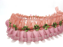 画像をギャラリービューアに読み込む, 1 5/8 Inch Mauve Ombre Pleated Printed Polyester Ribbon with Woven Rosette Trim|Headband Supplies|Hair Embellishment|Decorative Trim|Suppy