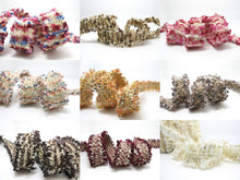 画像をギャラリービューアに読み込む, 1 3/16 Inch Brown Multicolored Glittery Flag Yarn Novelty Trim|Woven Knitted Trim|Decorative Embellishment|Hairband Accessories Making