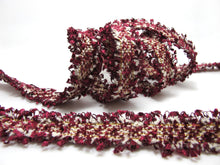 画像をギャラリービューアに読み込む, 1 3/16 Inch Dark Red Multicolored Glittery Flag Yarn Novelty Trim|Woven Knitted Trim|Decorative Embellishment|Hairband Accessories