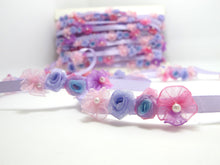 Charger l&#39;image dans la galerie, Light Purple Flower Rococo Ribbon Trim|Decorative Floral Satin Ribbon|Scrapbook Materials|Clothing|Decor|Craft Supplies|Doll Embellishment