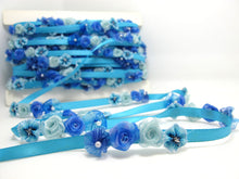Charger l&#39;image dans la galerie, Blue Flower Rococo Ribbon Trim|Decorative Floral Satin Ribbon|Scrapbook Materials|Clothing|Decor|Craft Supplies|Doll Trim Embellishment