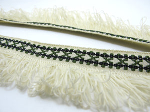 2 Yards 1 1/8 Inches Ivory Woven Fringe Ribbon|Home Decor|Handmade Work Supplies|Decorative Embellishment Trim