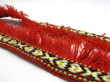 画像をギャラリービューアに読み込む, 2 Yards 1 3/8 Inches Red Woven Fringe Ribbon|Home Decor|Handmade Work Supplies|Decorative Embellishment Trim