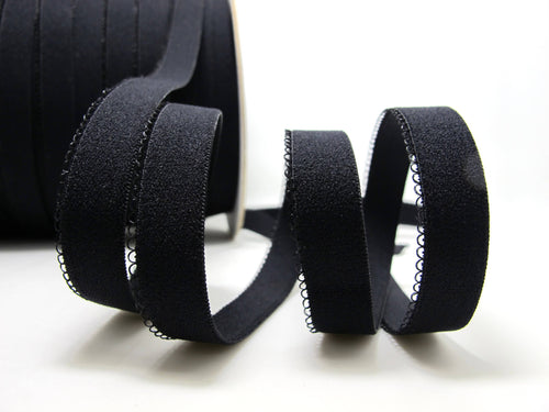 CLEARANCE|8 Yards 1/2 Inch Scalloped Black Decorative Pattern Lingerie Elastic|Headband Elastic|Skinny Elastic|Narrow Stretch Lace|EL05
