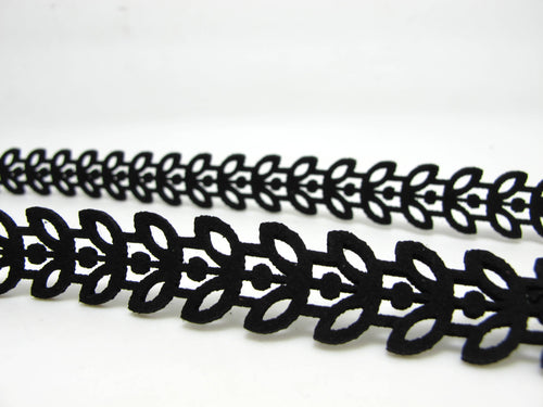 1 Yard 9/16 Inch Black Floral Lasercut Faux Suede Leather Cord|Faux Leather String Jewelry Findings|Bracelet|Choker Supplies|Accessories