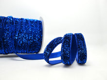 Charger l&#39;image dans la galerie, 5 Yards 3/8 Inch Blue Glittery Sparkle Trim|Glittery Velvet|Ribbon for Wedding|Decorative Embellishment|Hair Accessories|Doll Costume