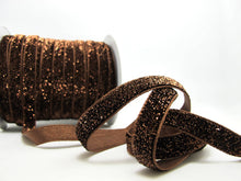 Charger l&#39;image dans la galerie, 5 Yards 3/8 Inch Brown Glittery Sparkle Trim|Glittery Velvet|Ribbon for Wedding|Decorative Embellishment|Hair Accessories|Doll Costume