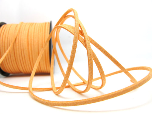 5 Yards 2.5mm Faux Suede Leather Cord|Light Orange|Faux Leather String Jewelry Findings|Microfiber Craft Supplies
