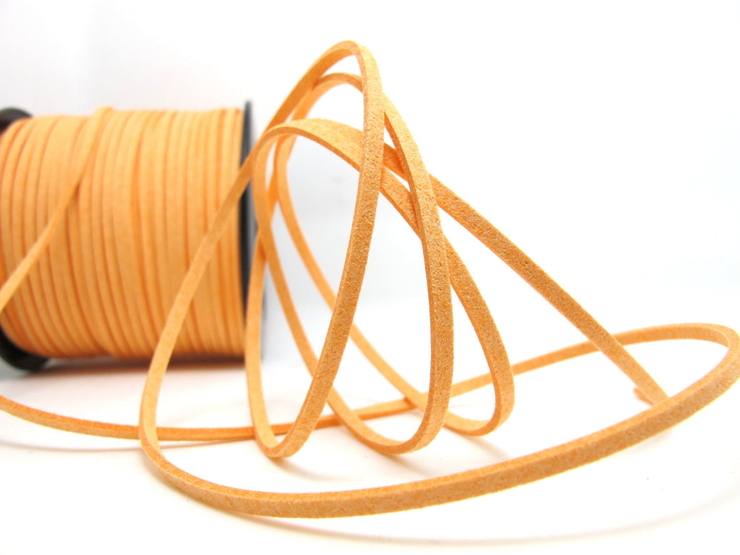 5 Yards 2.5mm Faux Suede Leather Cord|Light Orange|Faux Leather String Jewelry Findings|Microfiber Craft Supplies