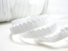 Load image into Gallery viewer, CLEARANCE|8 Yards 3/8 Inch White Scalloped Decorative Pattern Lingerie Elastic|Headband Elastic|Skinny Elastic|Narrow Stretch Lace|Bra EL27
