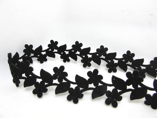 1 Yard1 1/4 Inches Black Floral Lasercut Faux Suede Leather Cord|Faux Leather String Jewelry Findings|Bracelet|Choker Supplies|Accessories