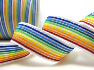 CLEARANCE|5 Yards 1/2 Inch Rainbow Stripy Decorative Pattern Lingerie Elastic|Headband Elastic|Skinny Narrow Stretch Lace|Bra Strap[EL38]