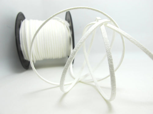 5 Yards 2.5mm Faux Suede Leather Cord|White|Faux Leather String Jewelry Findings|Microfiber Craft Supplies