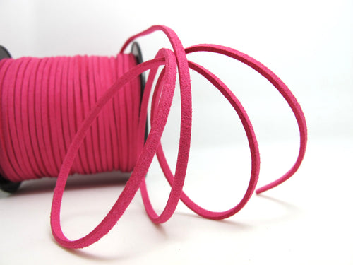 5 Yards 2.5mm Faux Suede Leather Cord|Bright Pink|Faux Leather String Jewelry Findings|Microfiber Craft Supplies