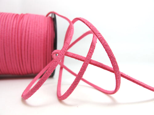 5 Yards 2.5mm Faux Suede Leather Cord|Bright Fuchsia|Faux Leather String Jewelry Findings|Microfiber Craft Supplies