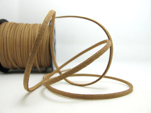 5 Yards 2.5mm Faux Suede Leather Cord|Light Brown|Faux Leather String Jewelry Findings|Microfiber Craft Supplies