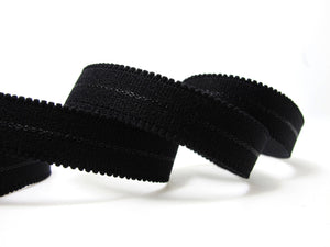 CLEARANCE|6 Yards 5/8 Inch Black Scallop Edge Decorative Pattern Lingerie Elastic|Headband Elastic|Skinny Stretch Lace|Bra Strap[EL76]