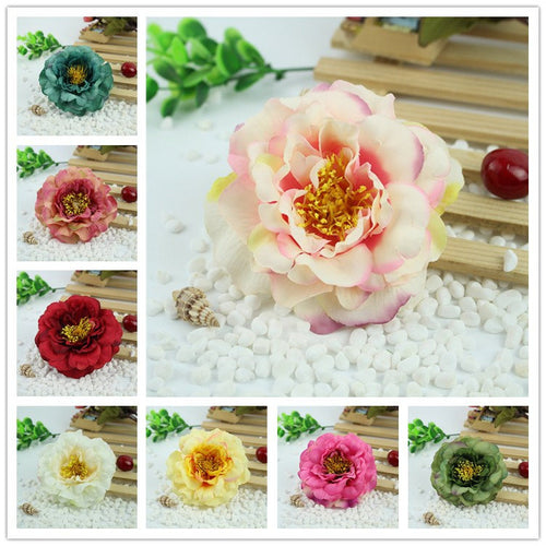 9.5 cm Artificial Flowers|Rose Decor|Floral Hair Accessories|Wedding Bridal Decoration|Fake Flowers|Silk Roses|Bouquet|Ombre Colorful