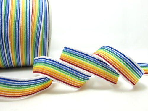 CLEARANCE|5 Yards 1/2 Inch Rainbow Stripy Decorative Pattern Lingerie Elastic|Headband Elastic|Skinny Narrow Stretch Lace|Bra Strap[EL38]