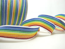 Charger l&#39;image dans la galerie, CLEARANCE|5 Yards 1/2 Inch Rainbow Stripy Decorative Pattern Lingerie Elastic|Headband Elastic|Skinny Narrow Stretch Lace|Bra Strap[EL38]