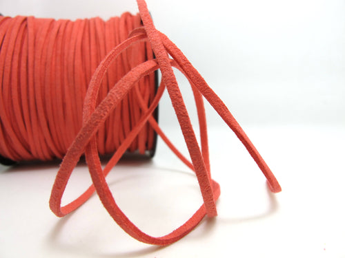 5 Yards 2.5mm Faux Suede Leather Cord|Bright Orange|Faux Leather String Jewelry Findings|Microfiber Craft Supplies