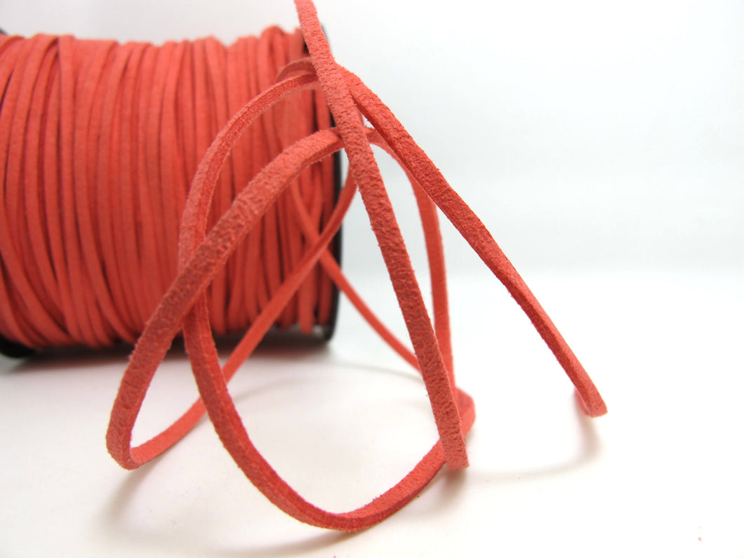 5 Yards 2.5mm Faux Suede Leather Cord|Bright Orange|Faux Leather String Jewelry Findings|Microfiber Craft Supplies