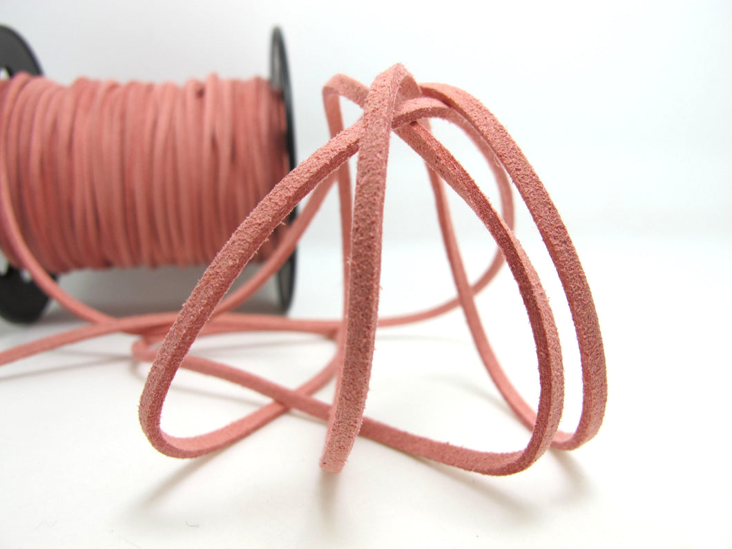 5 Yards 2.5mm Faux Suede Leather Cord|Dark Pink|Faux Leather String Jewelry Findings|Microfiber Craft Supplies