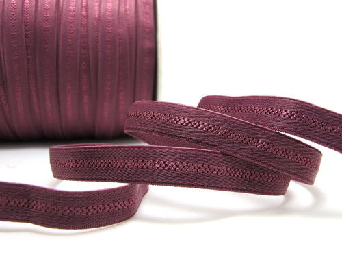 CLEARANCE|8 Yards 3/8 Inch Wine Purple Decorative Pattern Lingerie Elastic|Headband Elastic|Skinny Narrow Stretch Lace|Bra Strap[EL68]