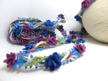 画像をギャラリービューアに読み込む, 3/4 Inch Blue Braided Felt Trim with Felt Flower|Headband Trim|Sewing|Quilting|Craft Supplies|Hair Accessories|Necklace DIY