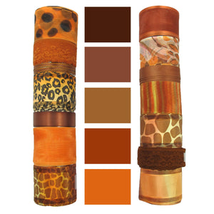 Orange and Brown Ribbon Set|Grosgrain Ribbon|Satin Ribbon|Organza Ribbon|Hair Bow Supplies|Scrapbook|Craft supplies|Party Decor|Giftwrap