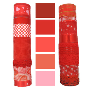 Red Ribbon Set|Grosgrain Ribbon|Satin Ribbon|Organza Ribbon|Hair Bow Supplies|Scrapbook|Craft supplies|Party Decor|Giftwrap