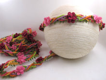 Charger l&#39;image dans la galerie, 3/4 Inch Fuchsia Braided Felt Trim with Felt Flower|Headband Trim|Sewing|Quilting|Craft Supplies|Hair Accessories|Necklace DIY