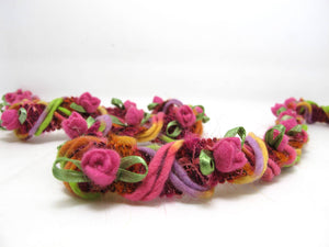3/4 Inch Yarn Braided Embroidered Flower Trim|Felt Flower|Hairband Supplies|Accessories Headband|Winter Costume Doll Cosy Ribbon