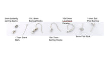 画像をギャラリービューアに読み込む, Box Set of Silver Tone Earring Findings|DIY Earring Kit|Earring Making|Jewelry Making Kit|Leverback Earwire|Earring Hooks|Ball Post