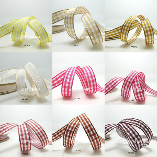 3 yards 10mm Gingham Checkered Ribbon|Craft Supplies|Gift Packaging Ribbon|Bow Accessory Making