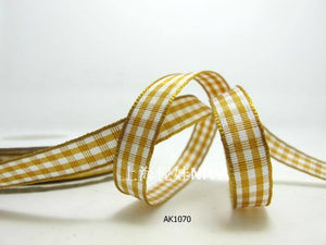 3 yards 10mm Gingham Checkered Ribbon|Craft Supplies|Gift Packaging Ribbon|Bow Accessory Making