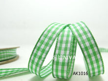 Charger l&#39;image dans la galerie, 3 yards 10mm Gingham Checkered Ribbon|Craft Supplies|Gift Packaging Ribbon|Bow Accessory Making