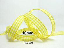 画像をギャラリービューアに読み込む, 3 yards 10mm Gingham Checkered Ribbon|Craft Supplies|Gift Packaging Ribbon|Bow Accessory Making