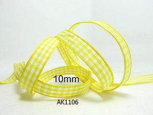 3 yards 10mm Gingham Checkered Ribbon|Craft Supplies|Gift Packaging Ribbon|Bow Accessory Making