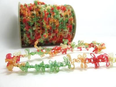 2 Yards Multi Color Ombre Chiffon Woven Rococo Ribbon Trim|Decorative Floral Ribbon|Scrapbook Materials|Decor|Craft Supplies