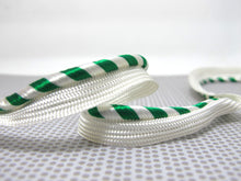 Charger l&#39;image dans la galerie, 5 Yards 3/8 Inch Green and White Satin Braided Lip Cord Trim|Piping Trim|Pillow Trim|Cord Edge Trim|Upholstery Edging Trim