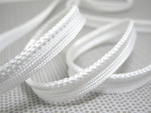 Load image into Gallery viewer, 5 Yards 3/8 Inch White Twisted Braided Lip Cord Trim|Piping Trim|Pillow Trim|Cord Edge Trim|Upholstery Edging Trim