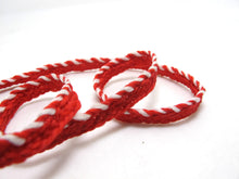 Charger l&#39;image dans la galerie, 5 Yards 3/8 Inch Red Braided Lip Cord Trim|Piping Trim|Pillow Trim|Cord Edge Trim|Upholstery Edging Trim