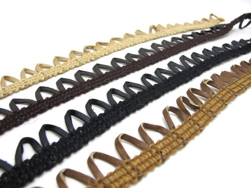 3/4 Inch Faux Leather Woven Trim|Gimp Trim|Braided Trim|PU Leather|Belt Straps|Bag Edging Trim|Hollow Ribbon|Sewing Supplies Embellishment