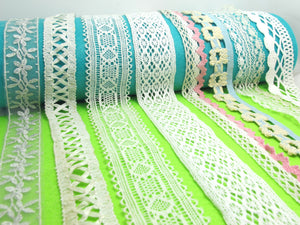 5 Yards Floral Cotton Lace Trim|Floral Embroidered Trim|Bridal Supplies|Handmade Supplies|Sewing Trim|Scrapbooking Decor|Hair Embellishment